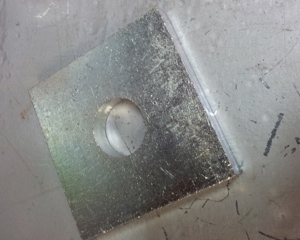 Square washer 9,53x73 with hole Ø24,50 centered